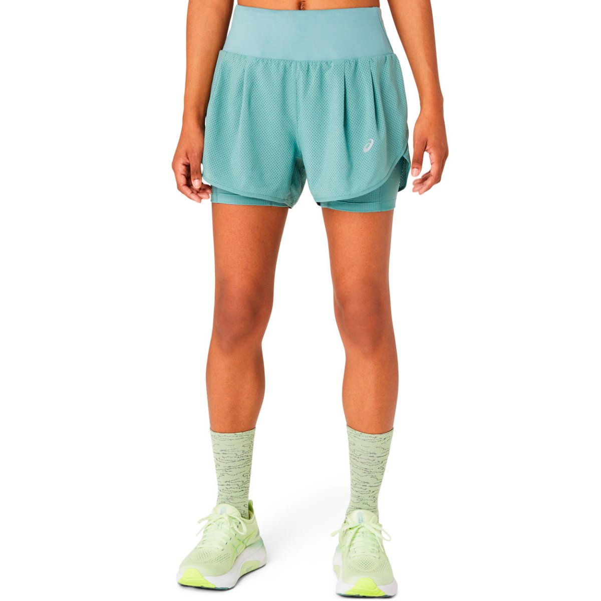 Asics Road 2i1 3.5in Shorts Dame L Turkis